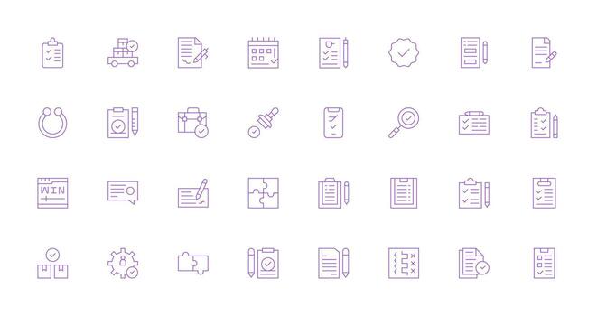 32 Thin Line Icons for Complete Graphics Dashboard Icon Series vector