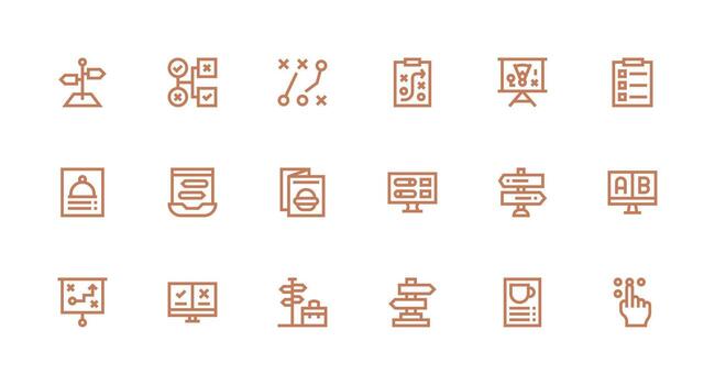 18 Strong Stroke Line Vectors for Choices Theme Complete Icon Bundle for Web Design
