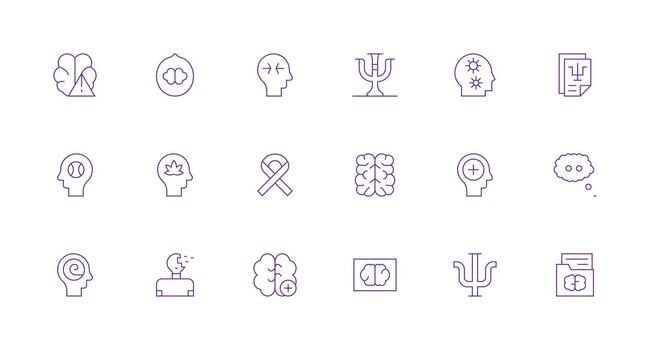18 Icons for Mental in Minimal Line Format Icon Set for Web vector