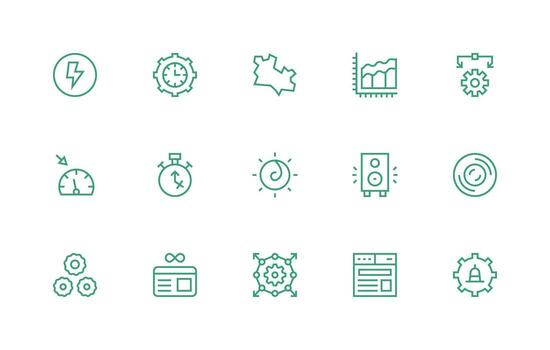 15 Regular Line Icons for Dynamic Graphics Pixel Perfect Icon Set vector