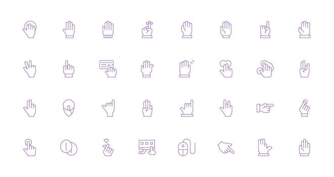 32 Delgado línea diseños para hacer clic íconos ui icono conjunto vector