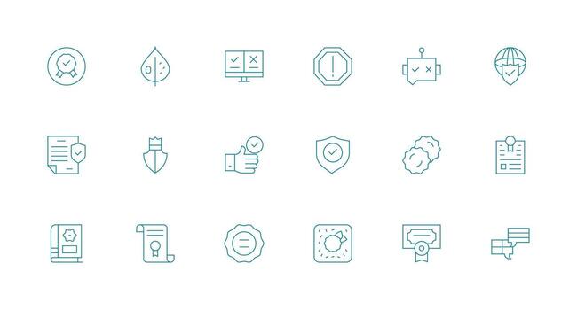 Minimal Line Icons from Validation Set with 18 Vectors Layout Icon Collection