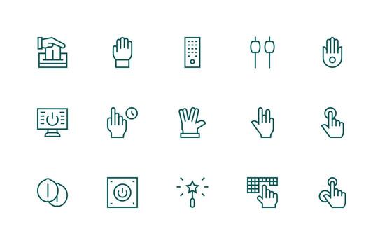 regular línea íconos desde activar conjunto con 15 vectores icono conjunto para web