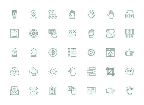 35 ligero línea estilo íconos desde opción colección flexible icono sistema para web interfaces vector