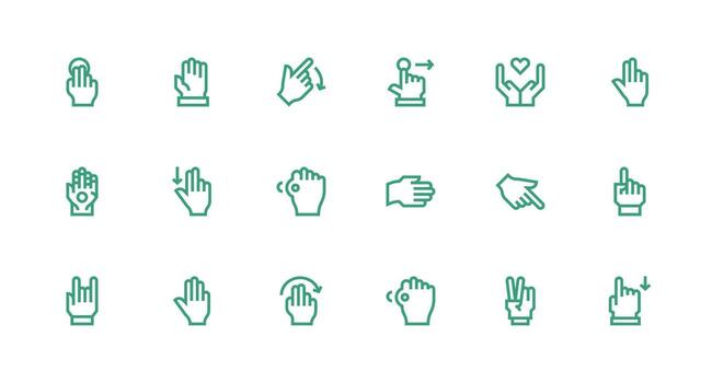 18 Icons for Gesture in Strong Stroke Line Format Multi-Purpose Icon Pack for Templates vector