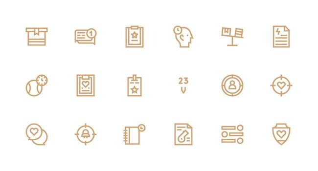 18 Strong Stroke Line Vectors for Priority Theme Simple Icons for Interface and Wireframes