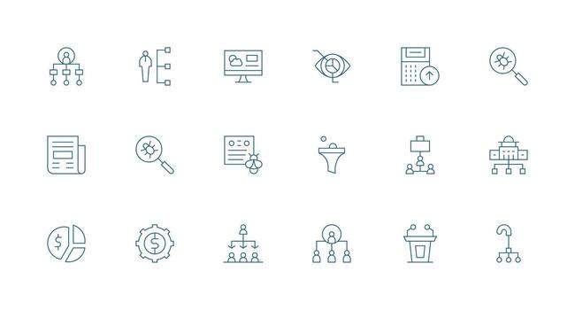 mínimo línea íconos desde informes conjunto con 18 vectores ui icono conjunto