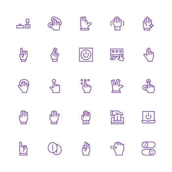 activar icono conjunto con 25 medio carrera contorno gráficos diseño Listo icono conjunto para equipos vector