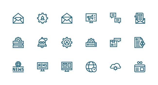 fuerte carrera línea íconos desde actualizaciones conjunto con 18 vectores mínimo icono conjunto para interfaz proyectos