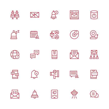 25 medio carrera contorno íconos para notificación gráficos sencillo íconos para interfaz y wireframes vector