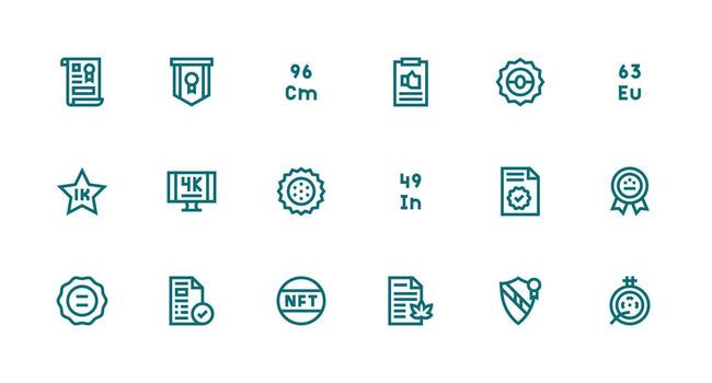 18 íconos para estándar en fuerte carrera línea formato profesional icono conjunto vector