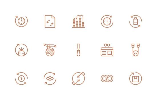 15 Loop Icons in Regular Line Aesthetic Fully Editable Icon Set for Web vector