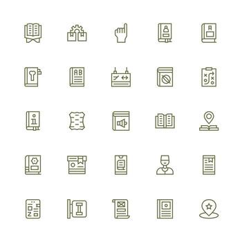 Guide Icon Collection with 25 Medium Stroke Outline Designs Full Icon Library for UI Designers vector