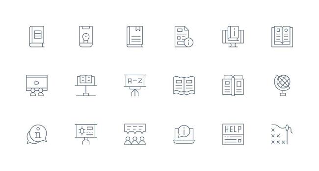 18 Minimal Line Vectors for Tutorial Theme Neatly Designed Icons for Web Platforms