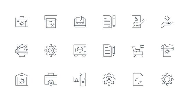 Modify Icon Set with 18 Minimal Line Graphics Neat Icon Set vector