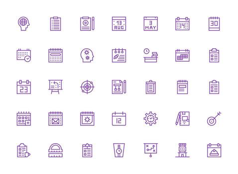 35 Icons for Planning in Regular Clean Line Format Icons Built for Visual Consistency Pack vector