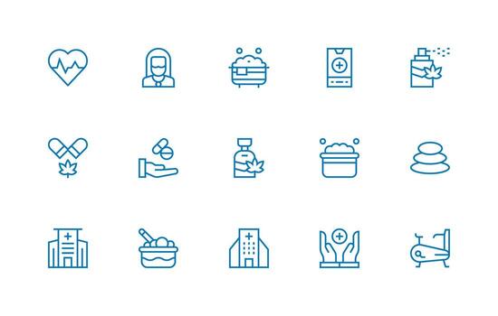 15 Regular Line Style Icons from Wellness Collection Interface Icon Collection for Daily Projects vector