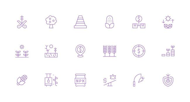 Yield Visual Pack containing 18 Minimal Line Icons Functional Icon Series vector