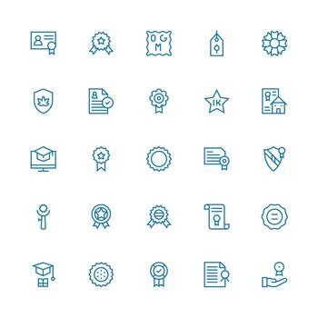 Medium Stroke Outline Icons from Certification Set with 25 Vectors User Interface Icons for Digital Products