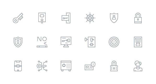 18 Minimal Line Vectors for Password Theme Basic Icon Series