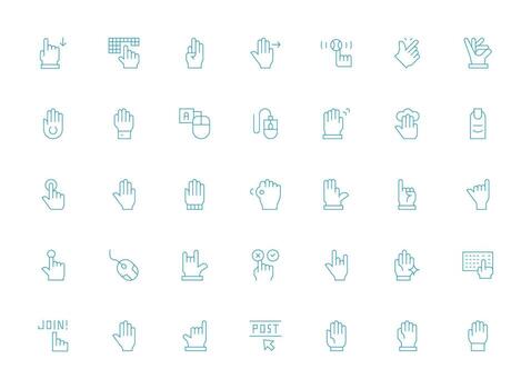 35 Light Line Designs for Click Icons Well-Structured Icons for Creative Use vector