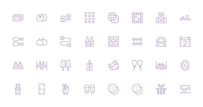 32 Thin Line Icons for Two Graphics Editable Icon Collection vector