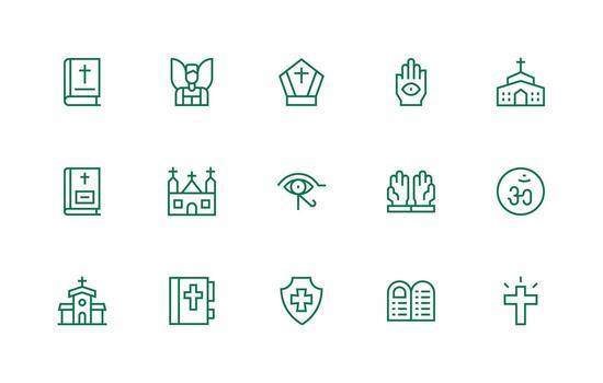Divine Design Icons featuring 15 in Regular Line Style UI Icon Set vector