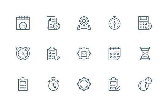 tarea administración icono colección con 15 regular línea diseños escalable íconos para todas temas vector