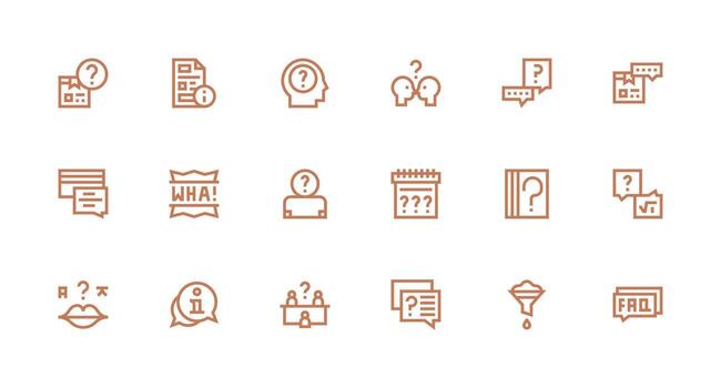 18 Strong Stroke Line Icons for Clarification Graphics Minimal Icon Set for Interface Projects vector