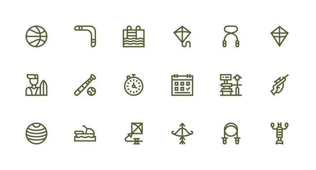 Strong Stroke Line Icons from Activity Set with 18 Vectors Clean Icon Collection for Web Use