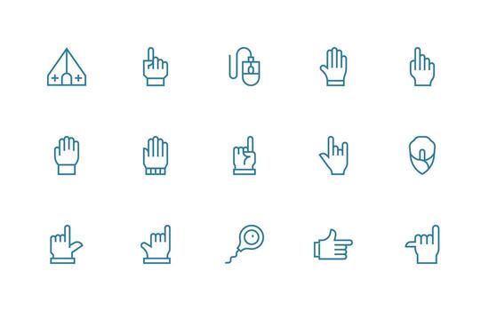 15 regular línea íconos para señalando gráficos icono colección conjunto vector