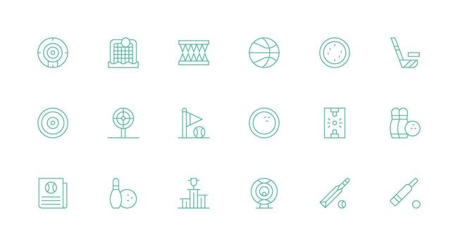 18 Scoring Icons in Minimal Line Aesthetic Core Icon Collection for Daily Tasks vector