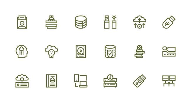 datos apoyo incluso 18 fuerte carrera línea ilustraciones ligero icono serie para rápido prototipos vector