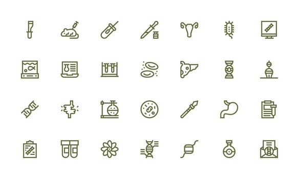 Bold Line Icons from Biology Set with 28 Vectors Scalable Icons for Cross-Platform Interfaces
