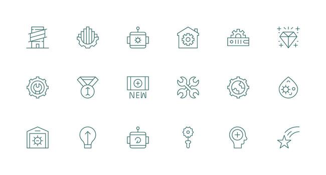 Minimal Line Style Upgrade Icons with 18 Vectors Style Icon Set