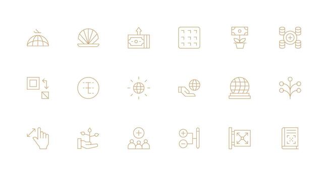 Expand featuring 18 Icons in Minimal Line Design Minimal Icon Set for Interface Projects vector