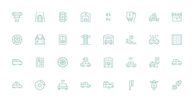 Thin Line Icons from Automobile Set with 32 Vectors Reliable Icons for All Interfaces
