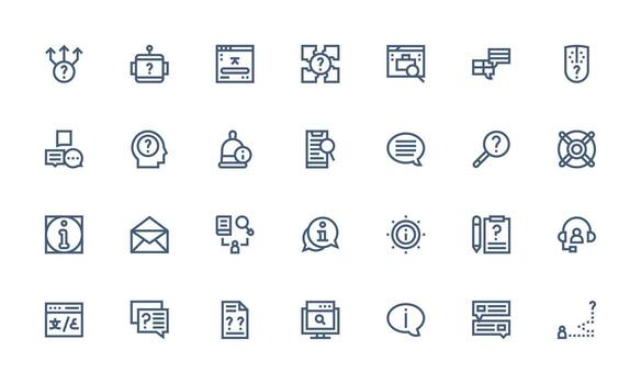 consulta conjunto con 28 negrita línea íconos escalable íconos para multiplataforma interfaces vector