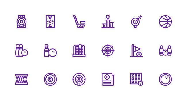 puntuación presentando 18 íconos en fuerte carrera línea diseño limpiar icono conjunto icono paquete para ui proyectos vector