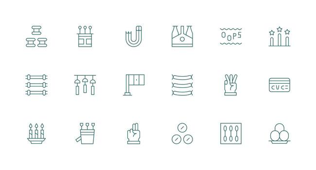 Three Set with 18 Minimal Line Icons Scalable Icons for All Themes vector
