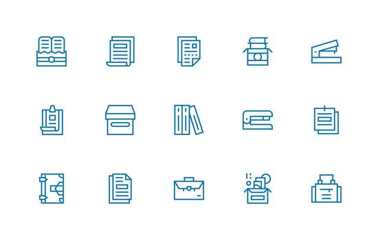 Binder featuring 15 Icons in Regular Line Design Interface Icon Collection for Daily Projects vector