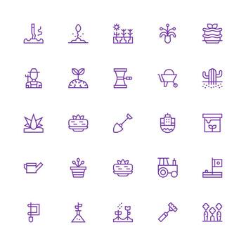 Soil Set with 25 Medium Stroke Outline Icons Balanced Icon Set for Functional Design vector