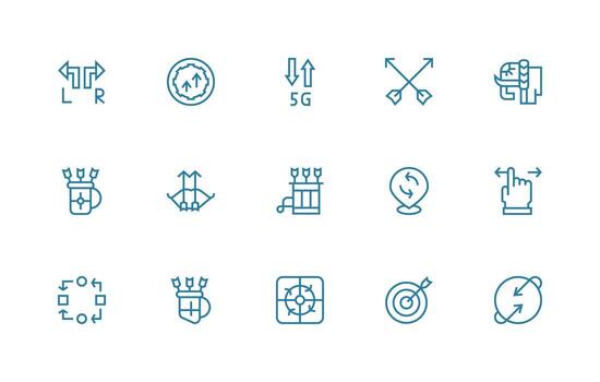 Arrows featuring 15 Icons in Regular Line Design Essential Icons for Rapid UI Building vector