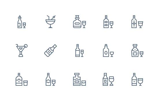 15 Regular Line Icons for Spirits Graphics Interface Icons for Daily Use vector