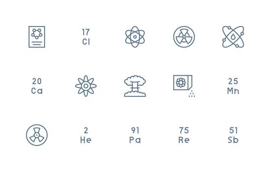 15 Regular Line Icons for Atomic Graphics Digital Icon Collection vector