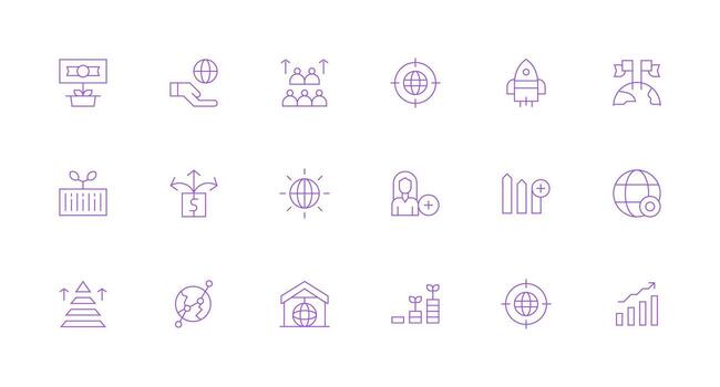 Expansion Visual Pack containing 18 Minimal Line Icons Icons Built for Visual Consistency Pack vector