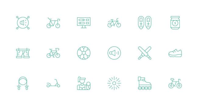 18 Minimal Line Style Icons from Active Collection Reliable Icons for All Interfaces vector