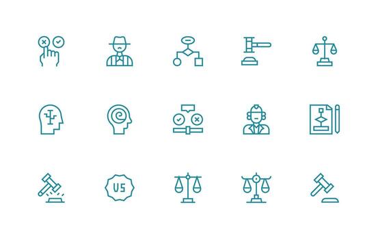 Decision Icon Collection with 15 Regular Line Designs Interface Icon Collection for Daily Projects vector