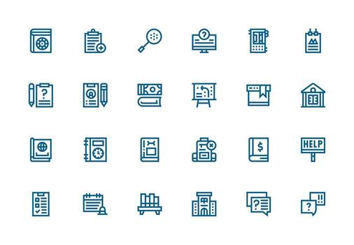 Thick Line Line Icons from Documentation Set with 24 Vectors Glyph Icon Series