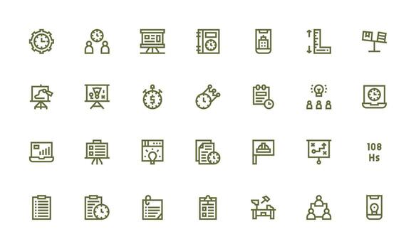 Project Visual Pack containing 28 Bold Line Icons Scalable Icons for All Themes vector
